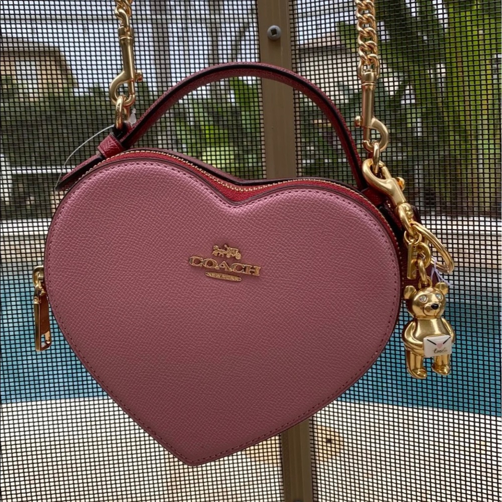 Coach Heart Crossbody in Colorblock & Coach Valentine’s Bear Charm